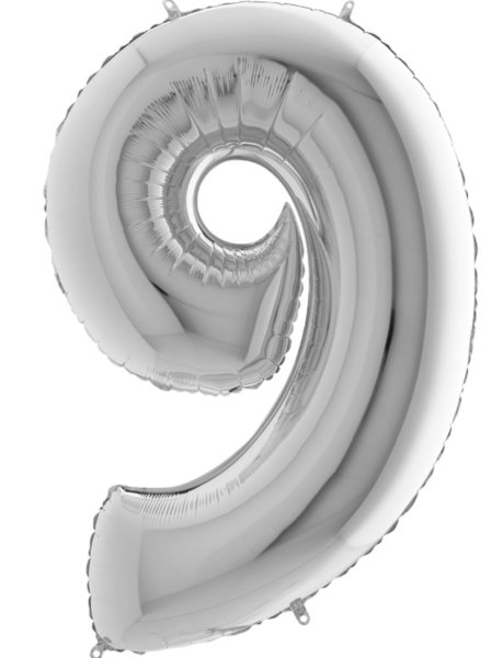 Silberne Zahl: 9 - 102cm